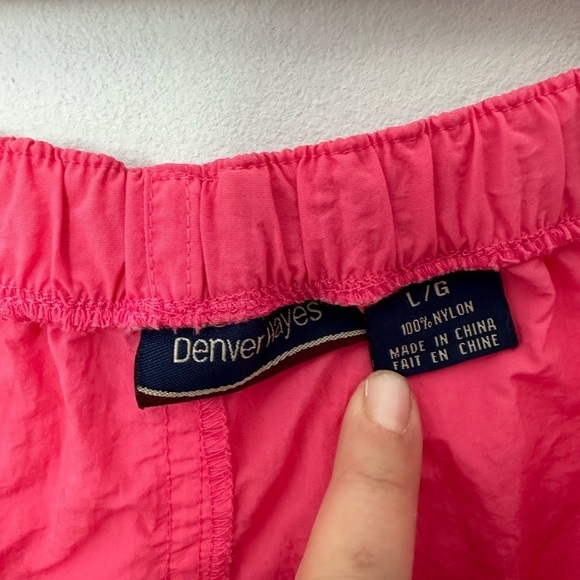 Vintage 90s Shorts Hot Pink Barbie Nylon Shorts Denver Haynes Retro Festival - Picture 9 of 13